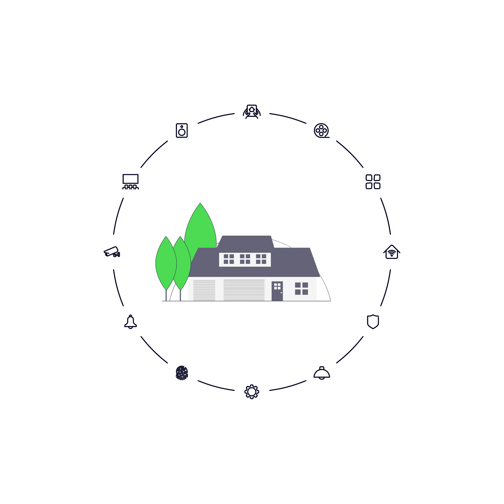 Illustration of a smart home